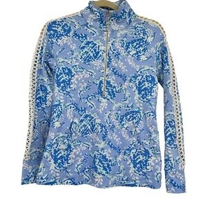 Lilly Pulitzer Skipper Popover Blue Peri Turtley Awesome Size XXS / XS